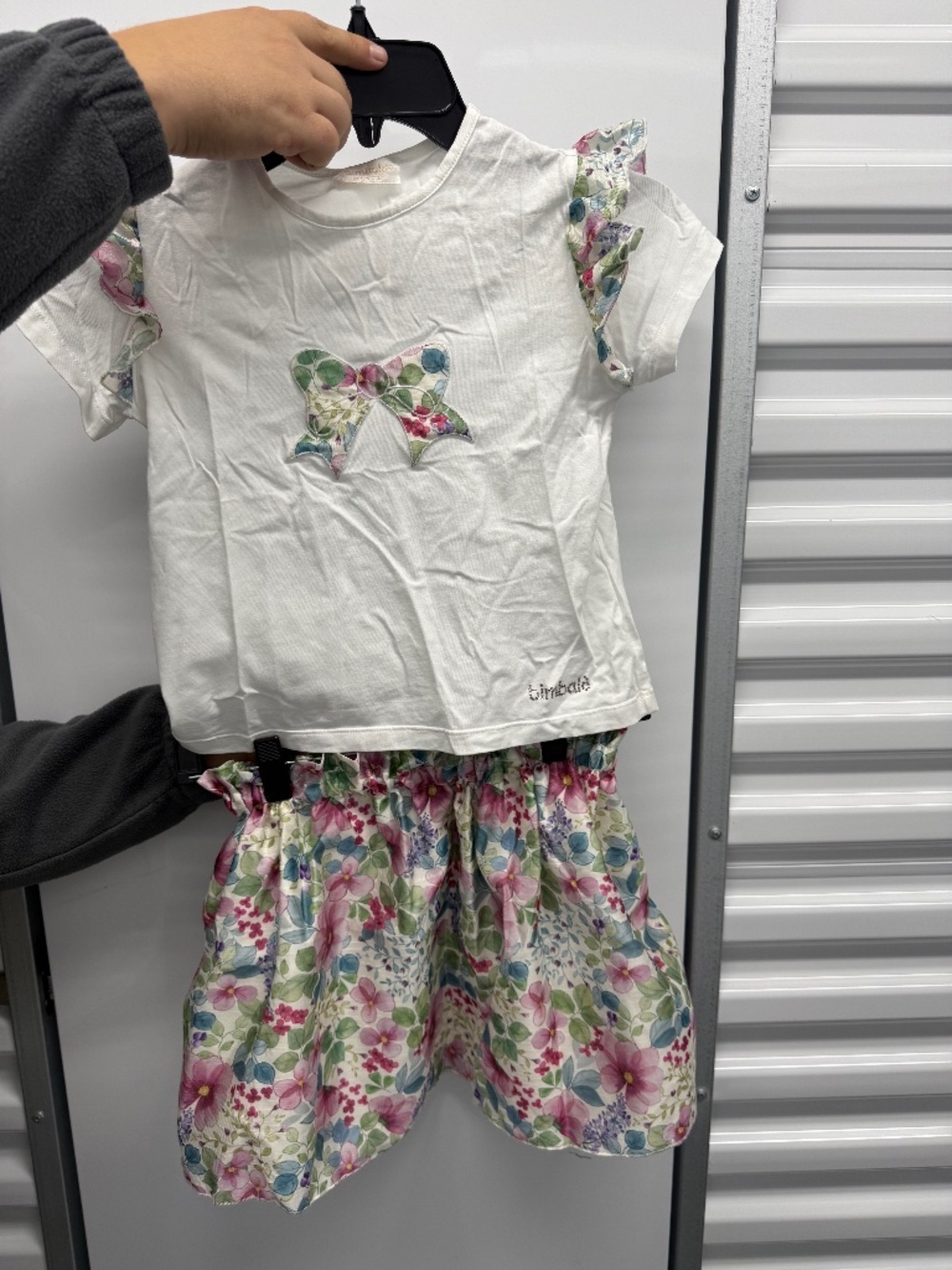 Bimbalo Girls Floral Skirt & T-Shirt 2 Piece Outfit Set